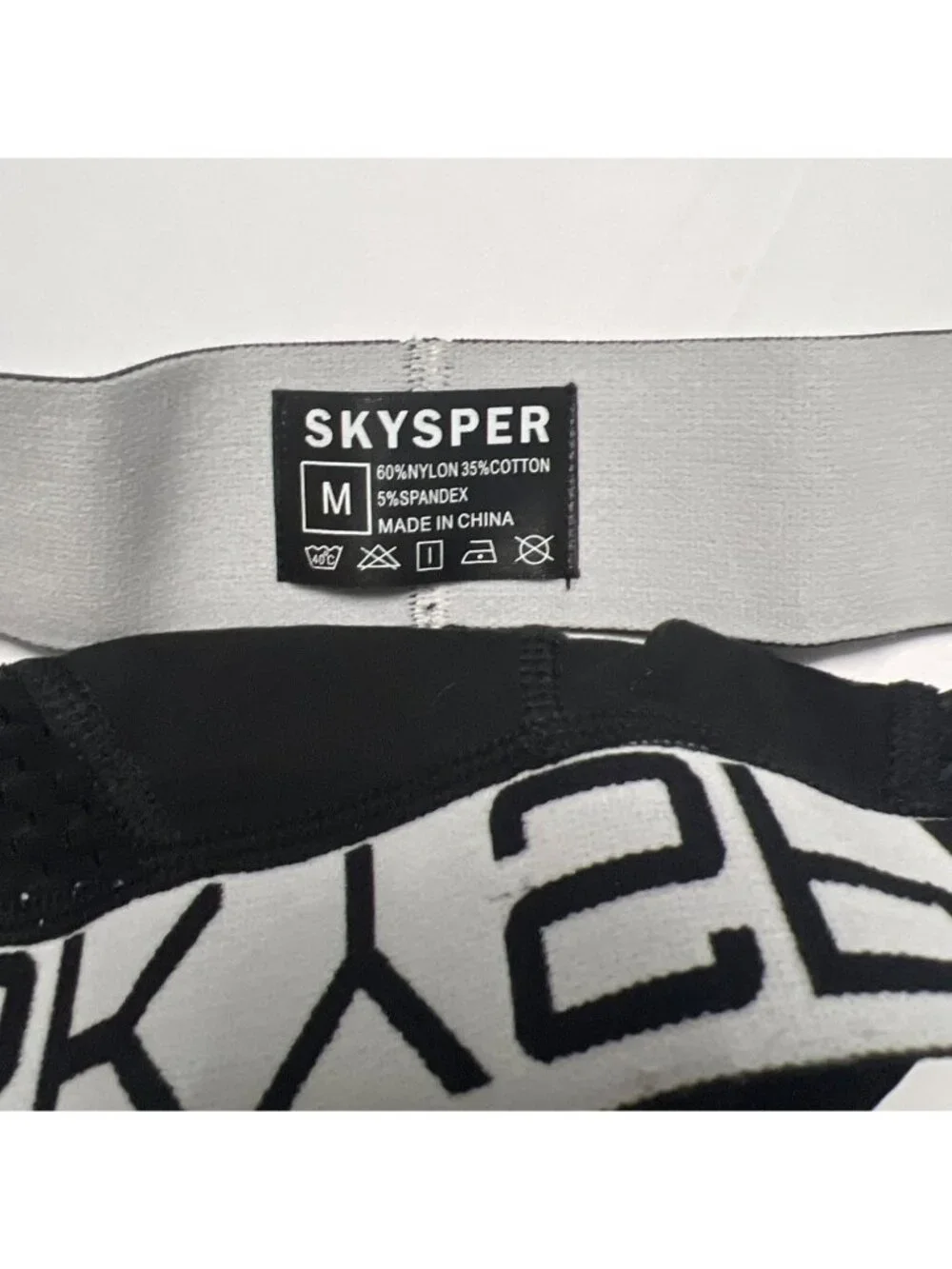 SKYSPER Men Jockstrap Male Black Thong Underwear Size Medium